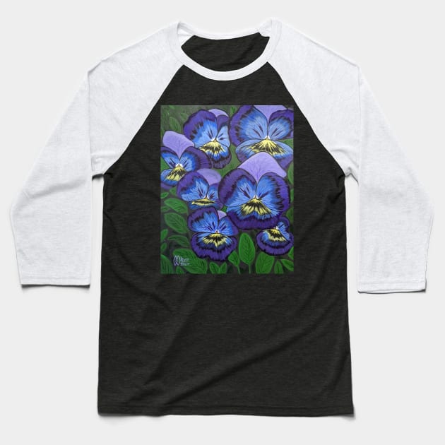 Pansy Flowers Baseball T-Shirt by Matt Starr Fine Art